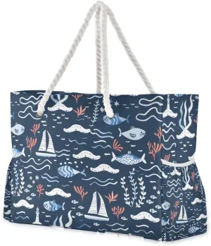 Beach Bags for Women Large Beach Tote Shoulder Bag Waterproof Sandproof for Travel Nurse
