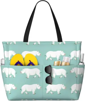 Beach Bags for Women Large Waterproof Sandproof Beach Tote Swim Pool Bag with Zipper for Travel Vacation