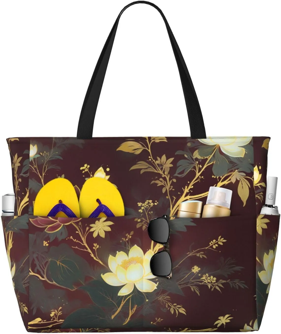 Beach Bags for Women Large Waterproof Sandproof Beach Tote Swim Pool Bag with Zipper for Travel Vacation