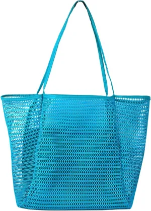 Beach Bags for Women Summer Sandproof Travel Mesh Tote Bag with Large Inner Pocket for Swimming Pools Vacations Beach