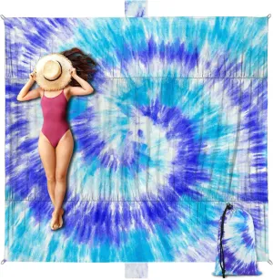 Beach Blanket Sandproof 111''*121'' Extra Large Waterproof Windproof Durable Beach Mat Sand Free Mat