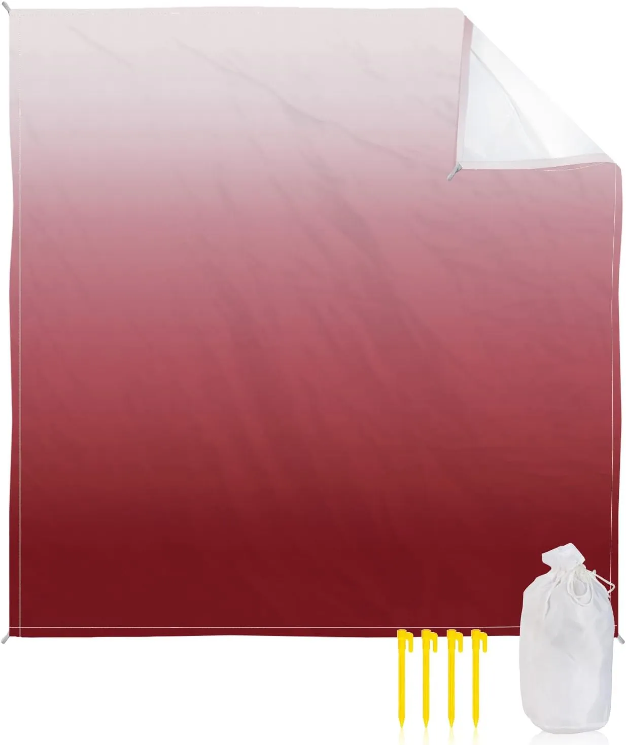 Beach Blanket Sandproof, Red Gradient Waterproof Beach Mat Lightweight Quick Drying Picnic Blanket Beach Essentials for Travel Camping Hiking 95x80in