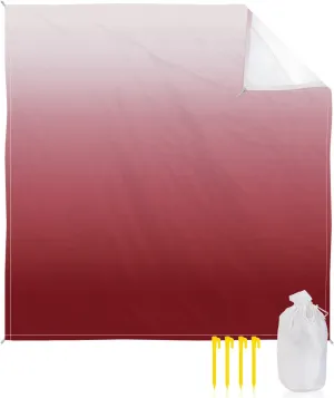 Beach Blanket Sandproof, Red Gradient Waterproof Beach Mat Lightweight Quick Drying Picnic Blanket Beach Essentials for Travel Camping Hiking 95x80in