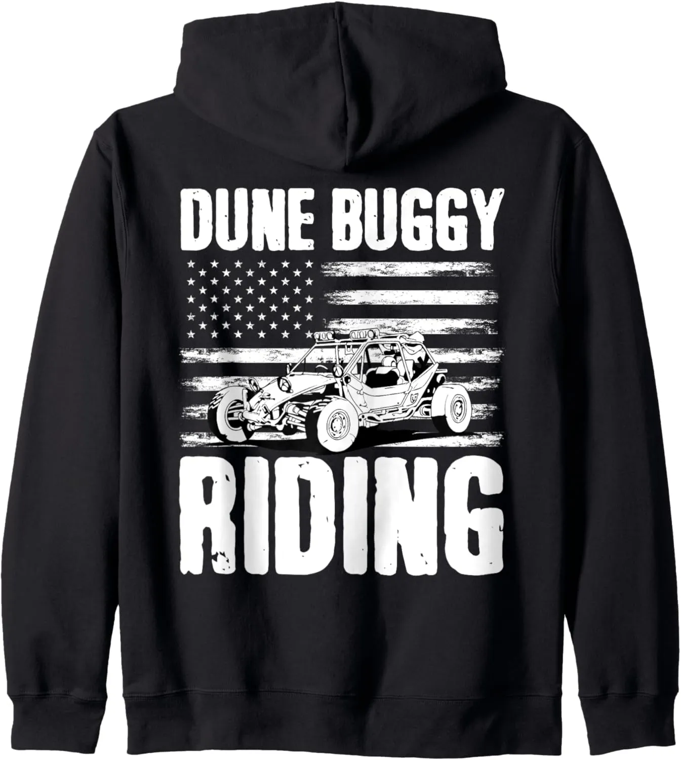 Beach Sand Race Rail Racing Car American USA Flag Dune Buggy Zip Hoodie