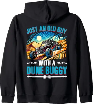 Beach Sand Race Rail Racing Car Old Guy With A Dune Buggy Zip Hoodie