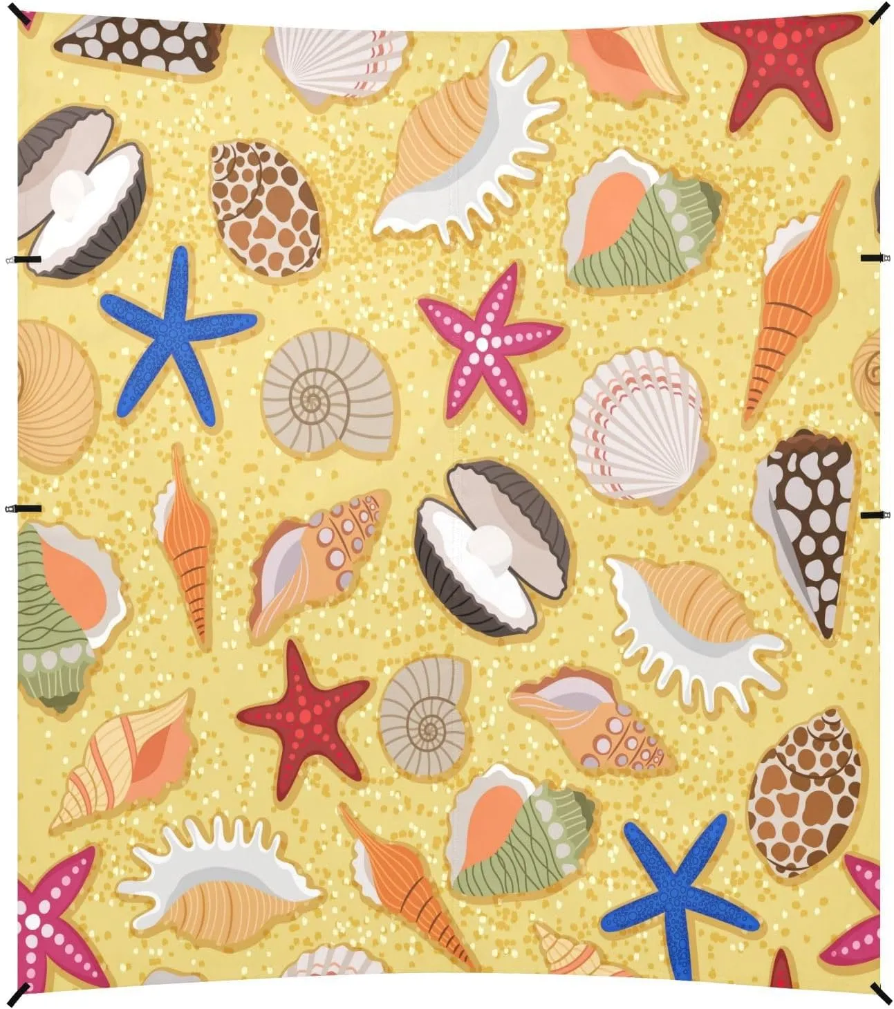 Beach Sand with Sea Shells Beach Tent Camping Sun Shelters Portable Outdoor Canopy Sun Shade for Camping Trips Fishing Backyard Fun or Picnics Easy Setup with Carrying Bag