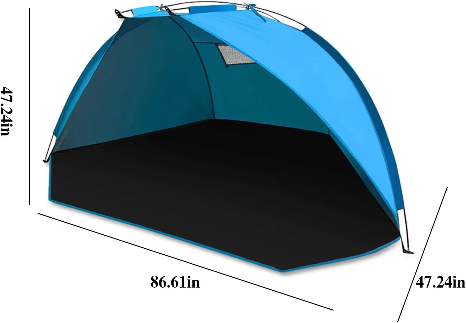 Beach Tent Pop Up Beach Shelter, Portable Beach Sun Shade Tent, Lightweight, Easy Set Up and Carry Event Shelter Sun Tent for Beach, Camping, Fishing, Outdoor-Blue