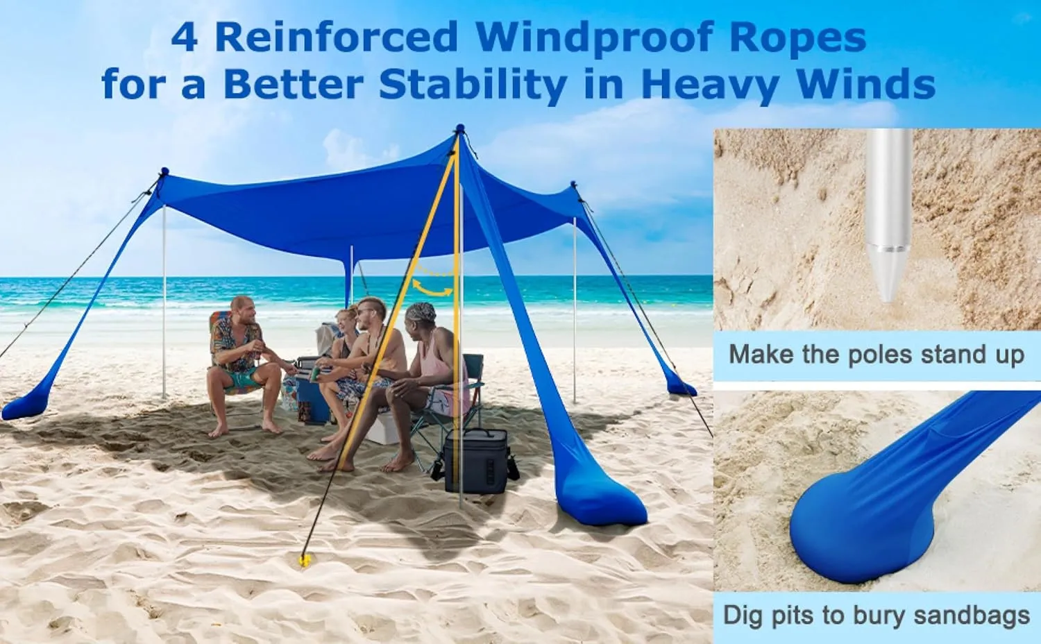Beach Tent, Shade, Sun Protection, Outdoor Seaside Camping, Fishing, Canopy Camping Tent