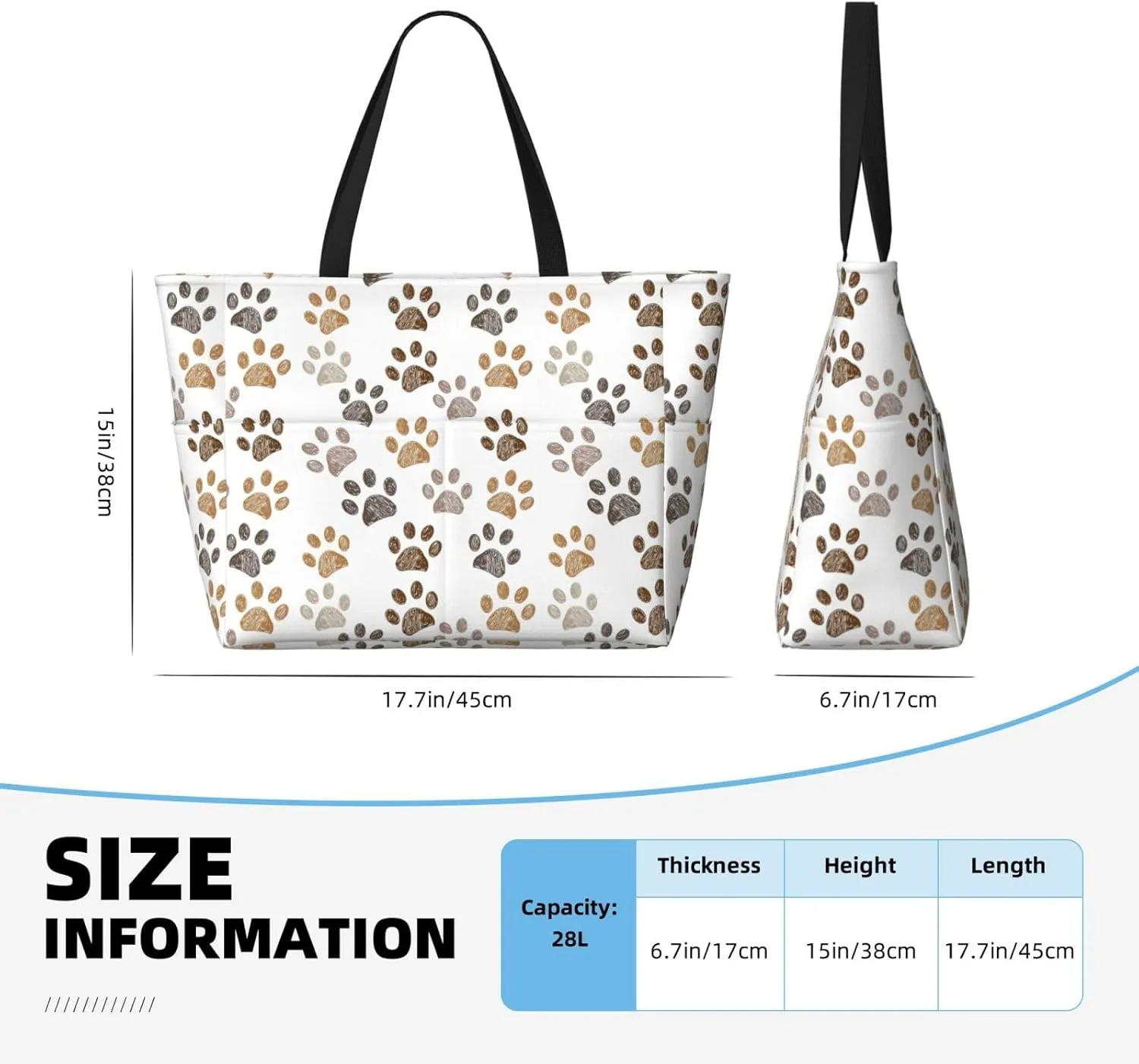 Beach Tote Bag for Women Beach Bag Waterproof and Sandproof Tote Bag with Wet Bag Large Travel Bag for Weekend Travel
