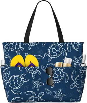 Beach Tote Bag for Women Beach Bag Waterproof and Sandproof Tote Bag with Wet Bag Large Travel Bag for Weekend Travel