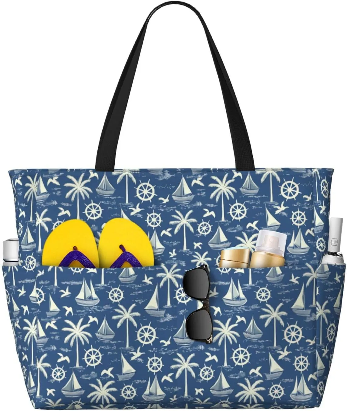 Beach Tote Pool Bag for Women Waterproof and Sand-proof Large Capacity with Zippers for Travel Vacation Gym