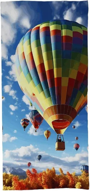 Beach Towel Colorful Hot Air Balloon Microfiber Bath Towels Quick Dry Towel for Swimmers Sand Proof Beach Towels Absorbent Bathroom Towel for Hotel Gym Spa Yoga Bath Towel 27.6"x55.1"