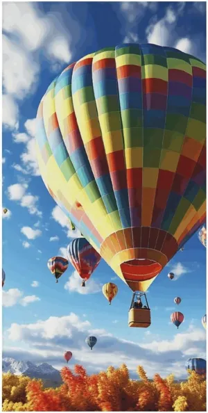 Beach Towel Colorful Hot Air Balloon Microfiber Bath Towels Quick Dry Towel for Swimmers Sand Proof Beach Towels Absorbent Bathroom Towel for Hotel Gym Spa Yoga Bath Towel 31.5"x63"