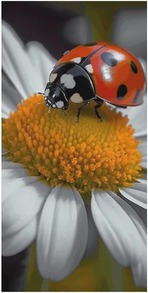 Beach Towel Ladybug Daisy Microfiber Bath Towels Quick Dry Towel for Swimmers Sand Proof Beach Towels Absorbent Bathroom Towel for Hotel Gym Spa Yoga Bath Towel 31.5"x63"