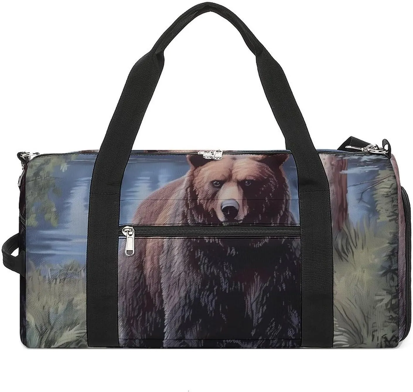 Bear Forests Funny Gym Bag Travel Duffel Bags Carry On Weekender Overnight Bag for Women Men