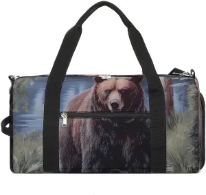 Bear Forests Funny Gym Bag Travel Duffel Bags Carry On Weekender Overnight Bag for Women Men