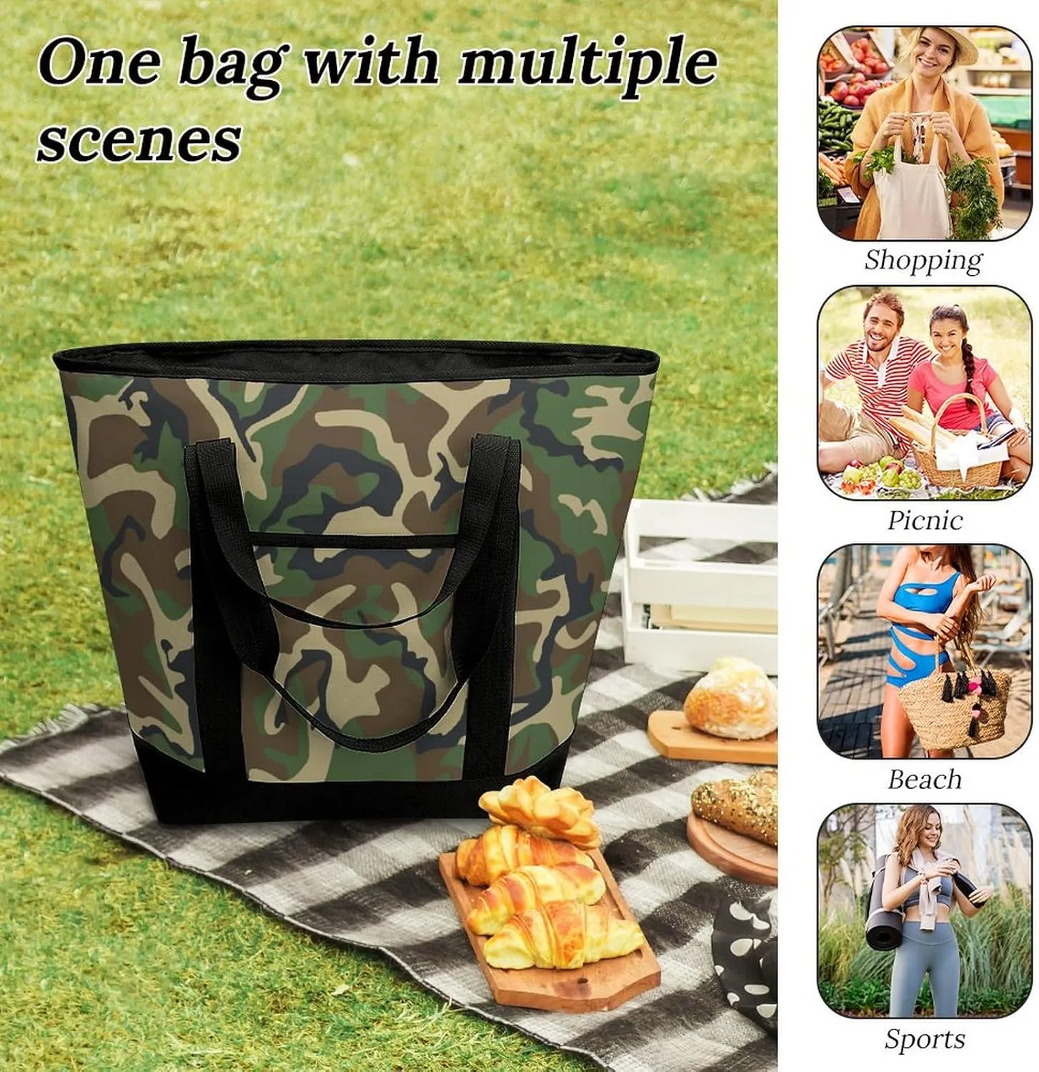 Beautiful Monarch Butterfly Fashionable Large Capacity Insulated Shopping Bag