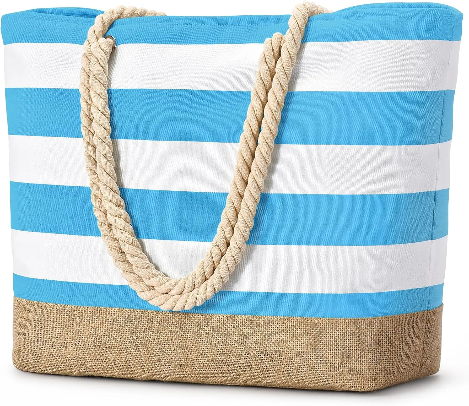 Becokan Beach Bags for Women Large Canvas Beach Tote Bag Beach Bags Waterproof Sandproof Swim Pool Bag Travel Essentials