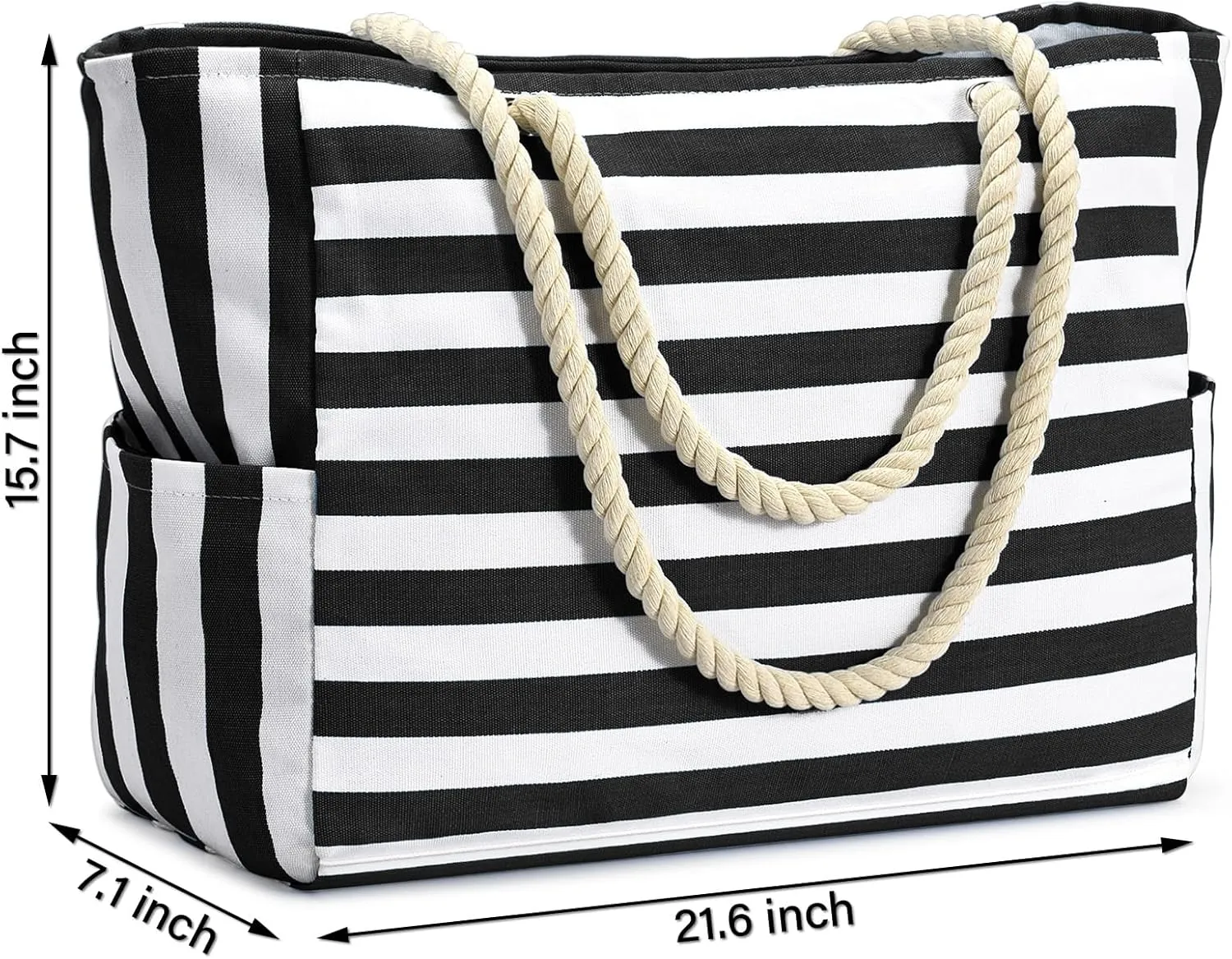 Becokan Beach Bags for Women Large Canvas Beach Tote Bag Beach Bags Waterproof Swim Pool Bag Beach Travel Essentials