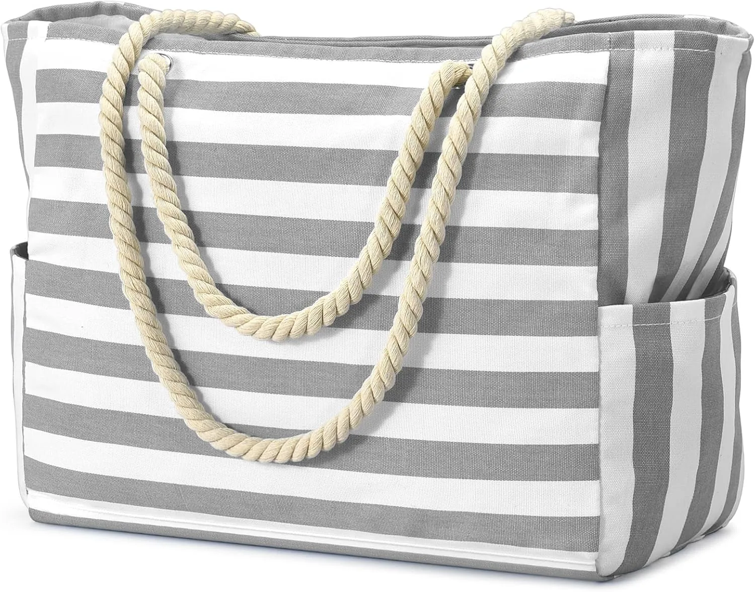 Becokan Beach Bags for Women Large Canvas Beach Tote Bag Beach Bags Waterproof Swim Pool Bag Beach Travel Essentials