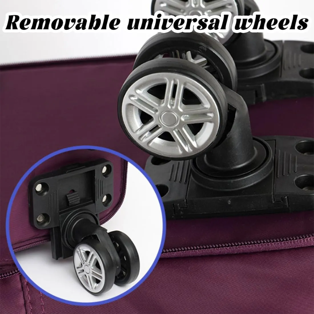 Beente Travel Bag With Wheels, 2025 New Large Capacity Travel Bag - Universal Wheel Removable, Wet and Dry Separation (Black)