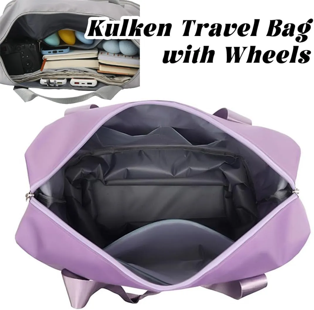 Beente Travel Bag With Wheels, 2025 New Large Capacity Travel Bag - Universal Wheel Removable, Wet and Dry Separation (Black)