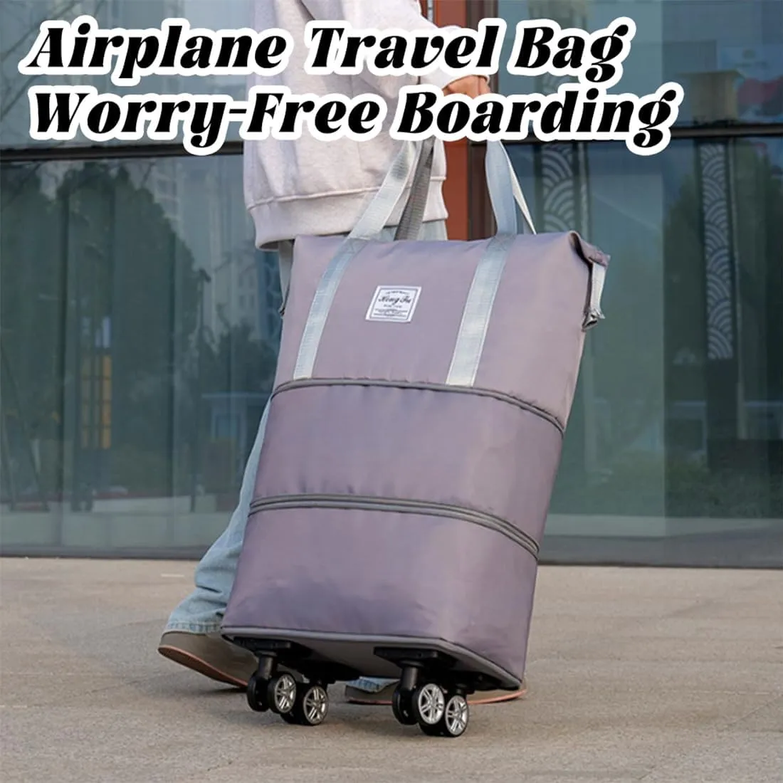 Beente Travel Bag With Wheels, 2025 New Large Capacity Travel Bag - Universal Wheel Removable, Wet and Dry Separation (Black)