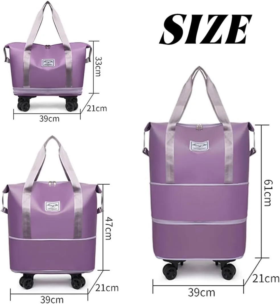 Beente Travel Bag With Wheels, 2025 New Large Capacity Travel Bag - Universal Wheel Removable, Wet and Dry Separation (Grey)