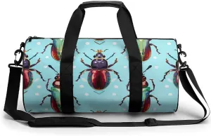 Beetles and Insects Print Gym Sport Bag Travel Duffel Bags Weekender Carry on Tote Bags for Women Men