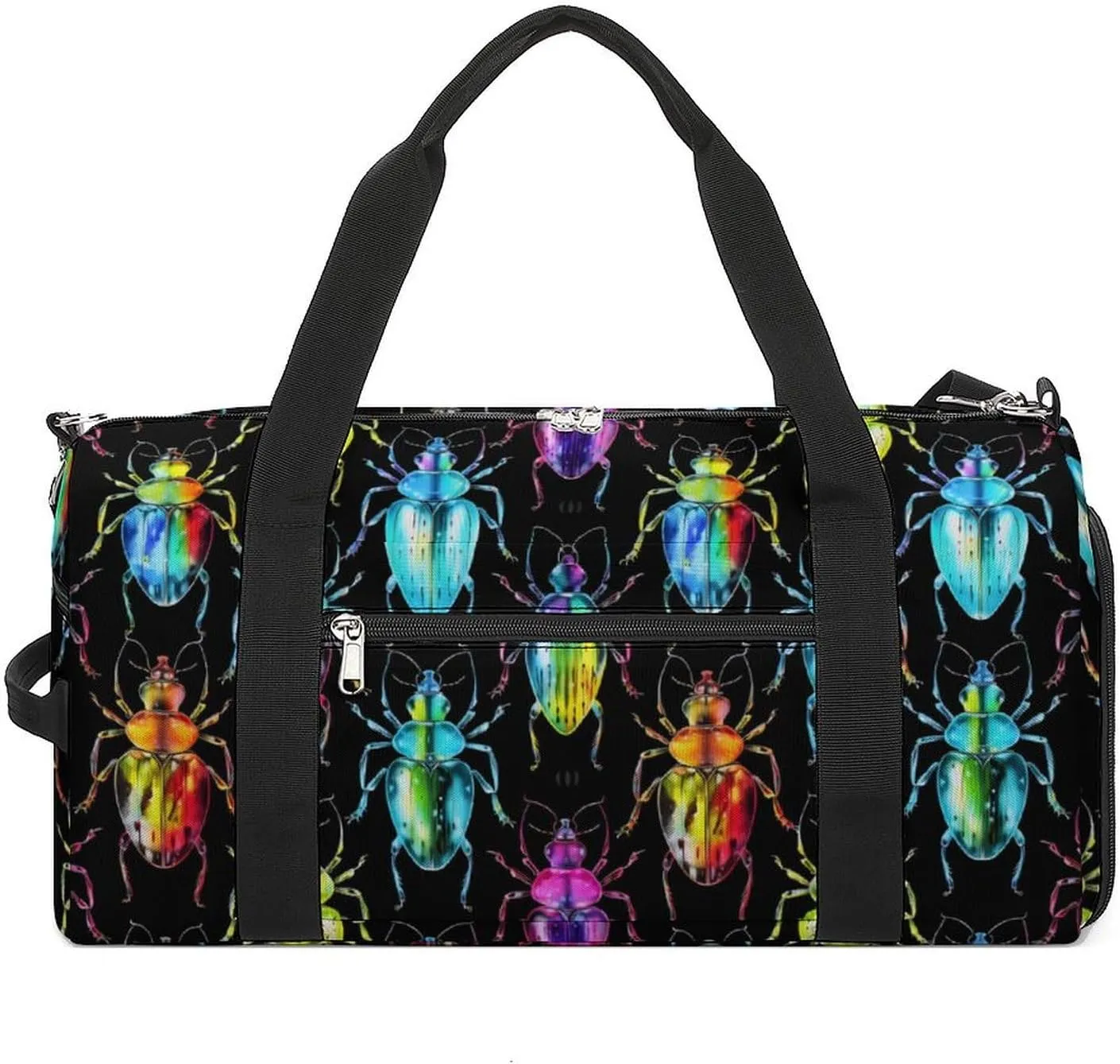 Beetles Glowing Funny Gym Bag Travel Duffel Bags Carry On Weekender Overnight Bag for Women Men