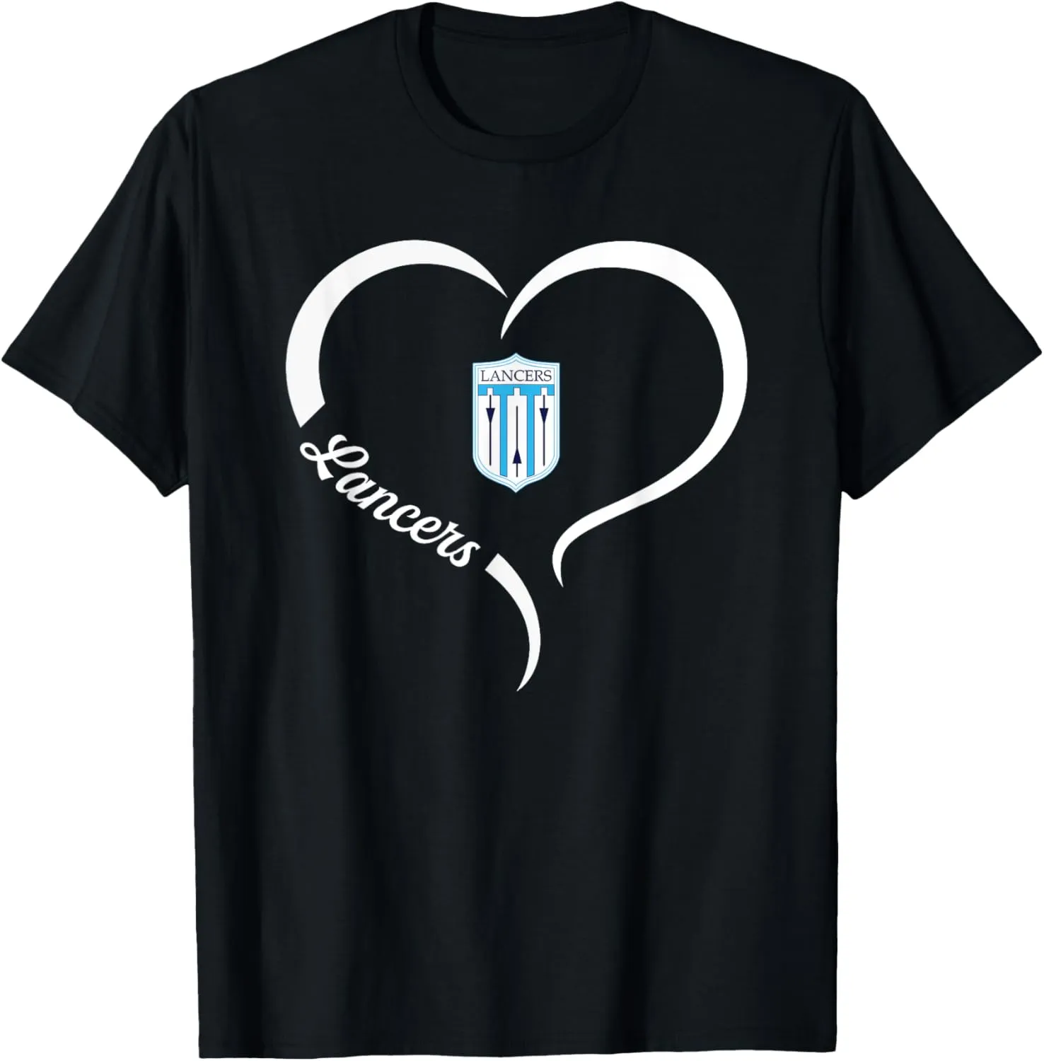 Belleville East Lancers Logo Half Heart Slogan HS T-Shirt