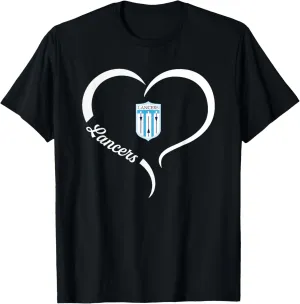 Belleville East Lancers Logo Half Heart Slogan HS T-Shirt