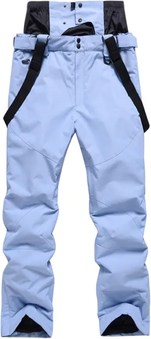 Bib Snow Board Pants for Women Outdoor Windproof Wate-Resistant Insulated Loose Ski Trousers with Suspenders for Snowmobiling