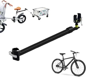 Bike Trailer Hitch Connector for Portable Folding Wagon Collapsible Steel Garden Cart“ Wagons Carts Bicycle Trailer for Grocery Sports Garden Shopping Camping (Integrated)