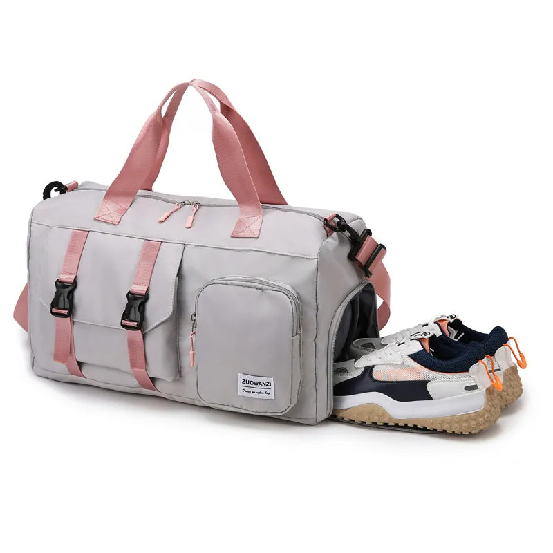 Black Holographic Gym Duffel Bag - Dry Wet Separation - Large Capacity