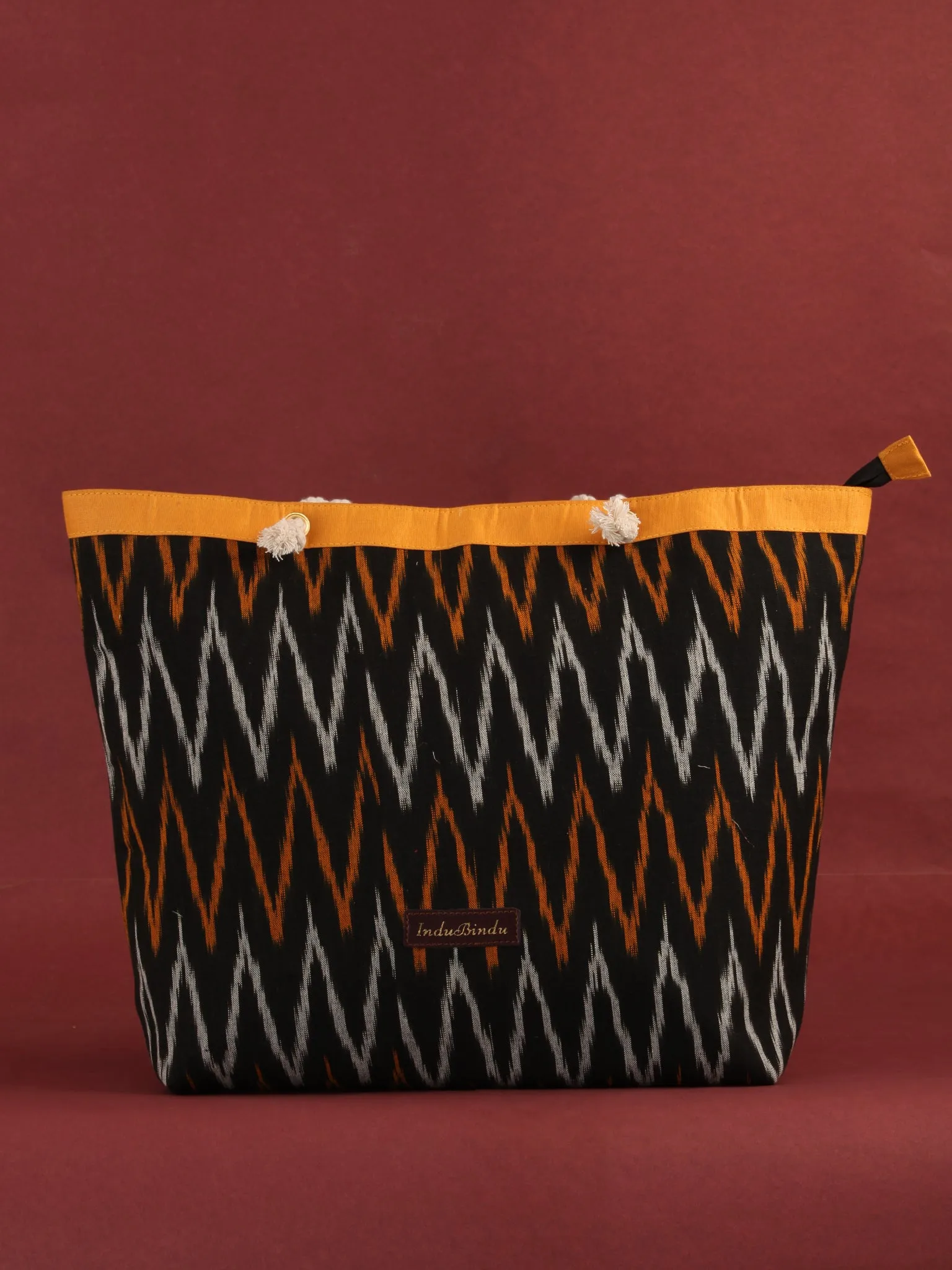 Black Mustard Ikat Tote Bag - B0807