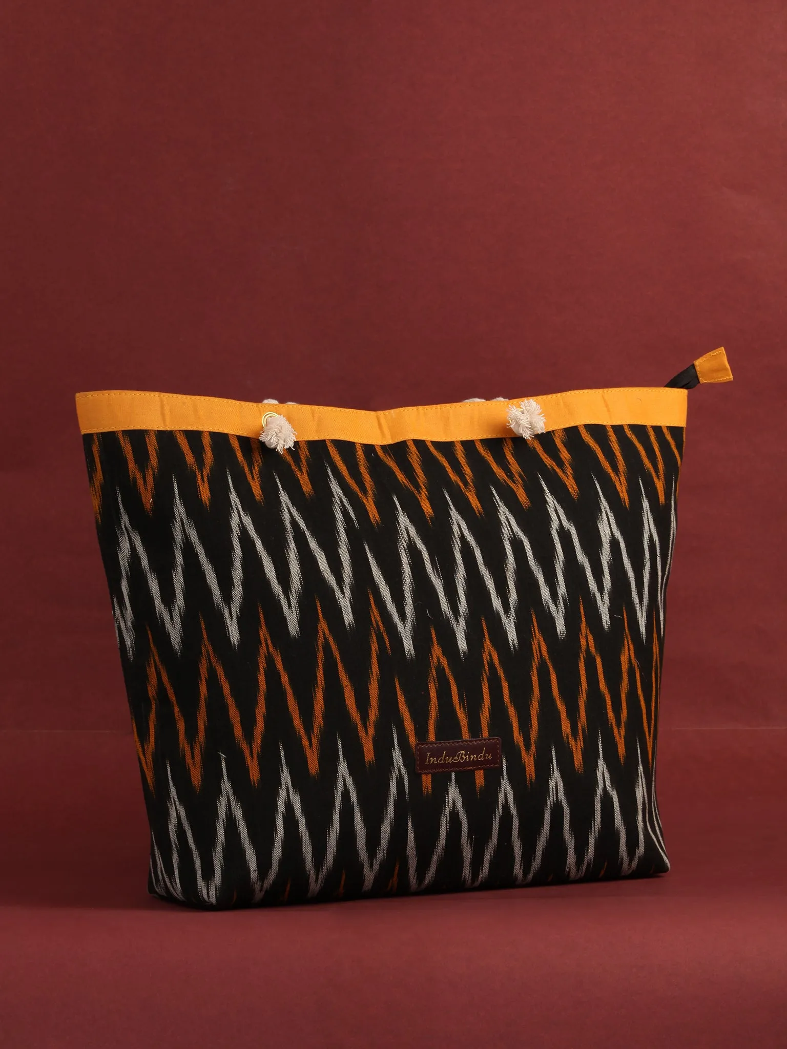 Black Mustard Ikat Tote Bag - B0807