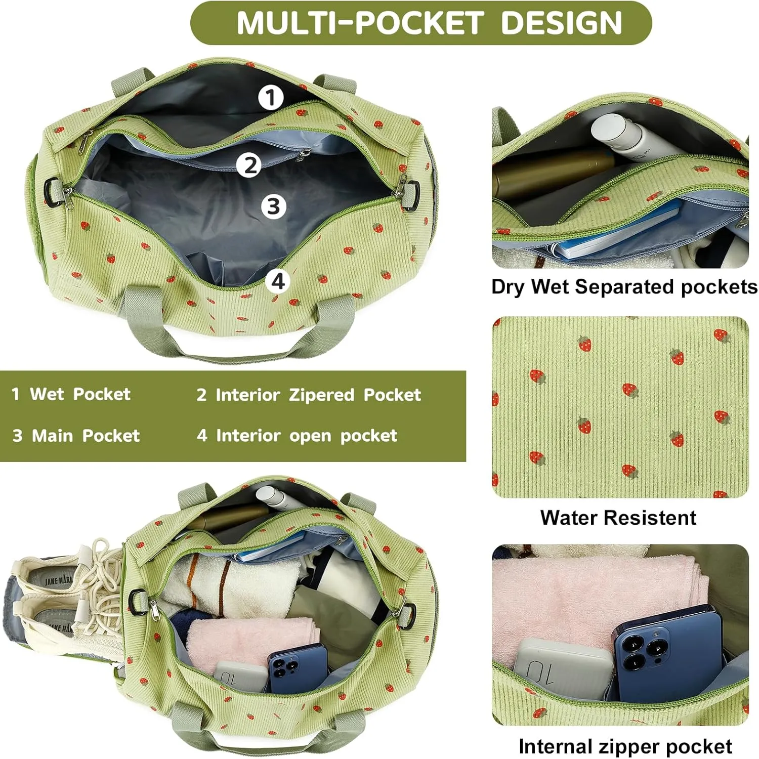 BLUBOON Duffle Bag Girls Kids Cute Gym Bag with Shoes Compartment & Wet Separation Waterproof Sports Overnight Travel Bag