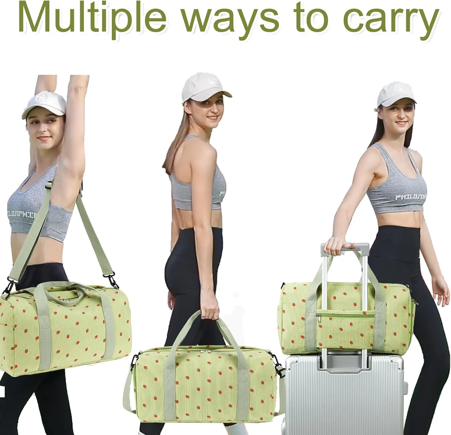 BLUBOON Duffle Bag Girls Kids Cute Gym Bag with Shoes Compartment & Wet Separation Waterproof Sports Overnight Travel Bag