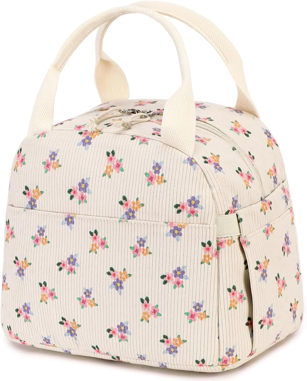 Bluboon Lunch Box for Women men Insulated Cute Corduroy Lunch bag, Reusable Cooler Bag for Work, Picnic, Travel