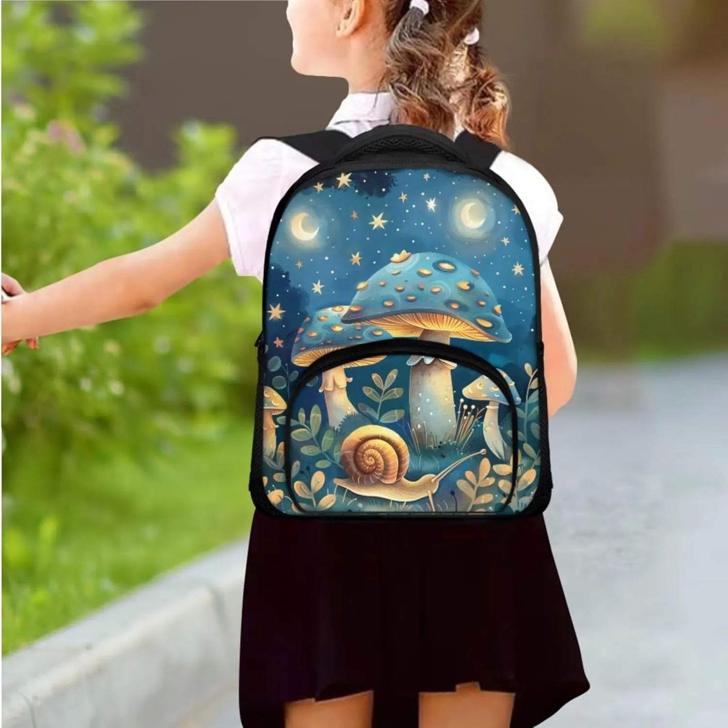 Blue Mushroom Toddler Backpack and Lunch Box Set Girls Preschool with Cute Pencil Case Lightweight School Book Bag & Case Stylish School Backpack Make You Look Chic and Fashion