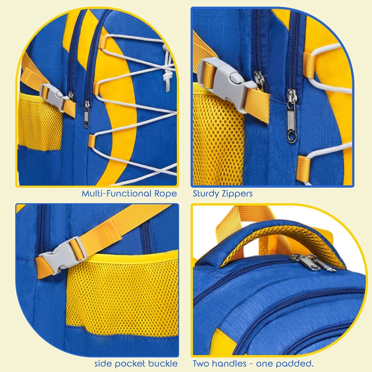 BLUEFAIRY Middle High School Backpack for Boys Girls Large Bookbag with Laptop Compartment Back to School Book Bags for Teens Teenagers Mochilas Escolares para Niños Niñas (Cobalt Blue/Yellow, Solid)