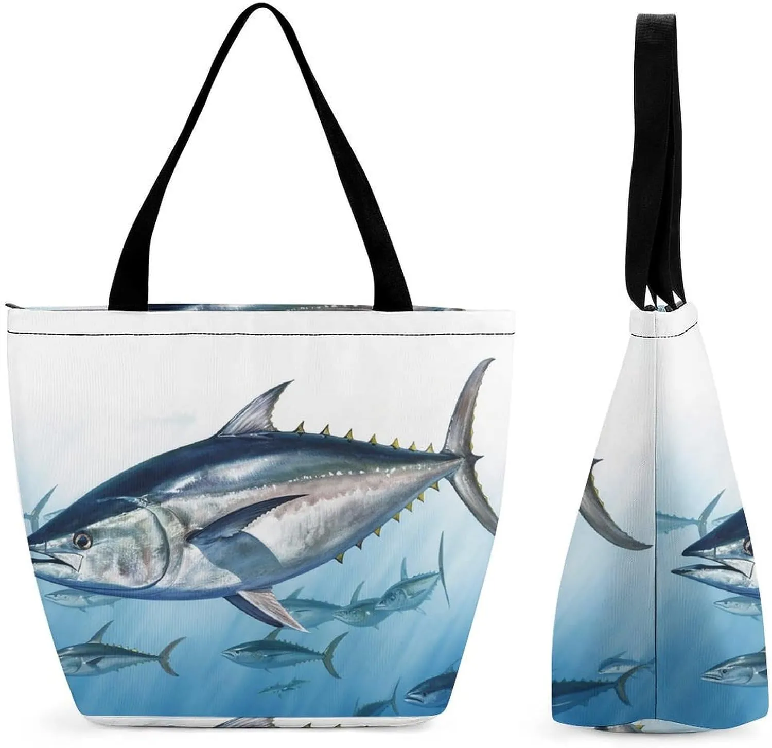 Bluefin Tuna Thunnus Tote Bag for Women,Shoulder Bag with Inner Pocket,Large Capacity Cloth Bags for Work ShoppingTravel Beach Gym
