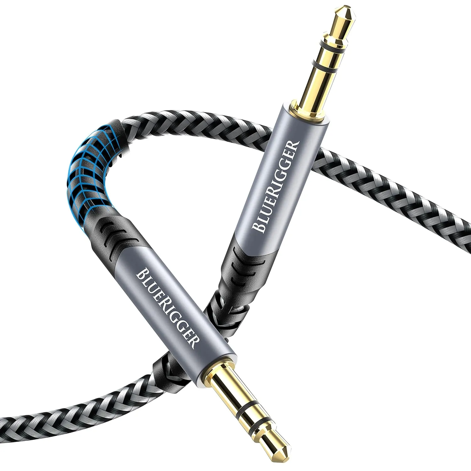BlueRigger 3.5mm Stereo Audio Cable (30FT, 24K Gold Plated Jack, Auxiliary Cable, Male to Male, Hi-Fi Sound) – Aux Cord for Headphones, Home Car Stereo, Speaker, Amplifier, Phones, Tablets, Laptops
