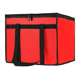Bodaon Insulated Pizza Delivery Bag, 16" x 16" x 14" Pizza Warmer Bags for Carry Hot, Doordash Bag, Food Warmers for Parties, Pizza Pack Insulation, Pizza Carrier for Door Dash/Grubhub, Red, 1-Pack
