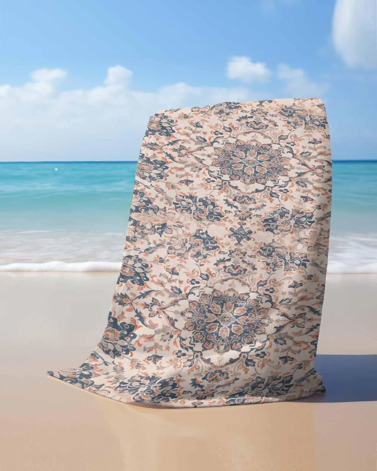 Bohemia Beach Towel 31"x61" Microfiber Beach Towels Oversized Sand Free Quick Dry Beach Towel/Bath Towels/Yoga Towel/Pool Towels/Travel Towel for Women Men Girls Kids-Ethnic Texture