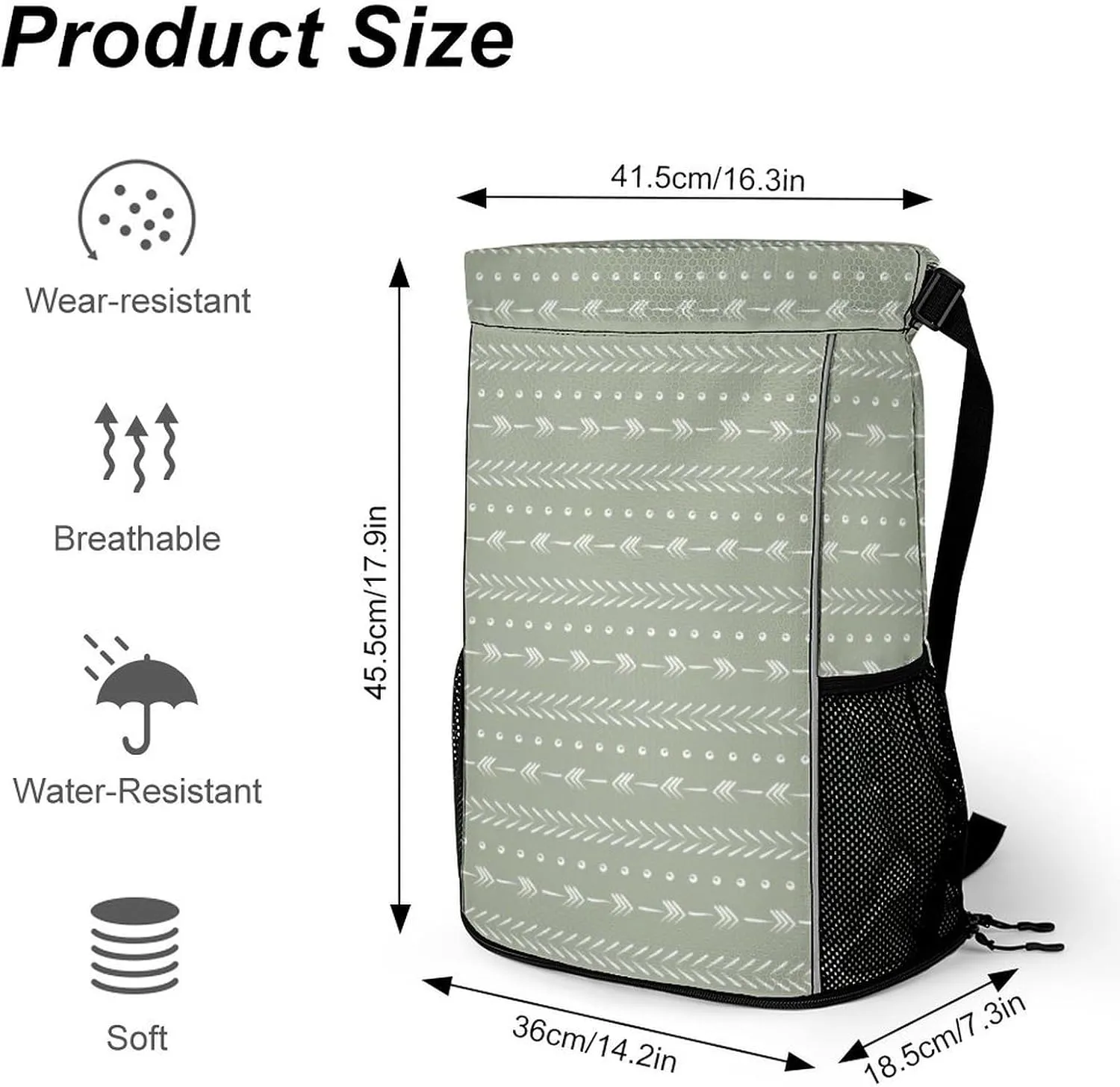 Boho Arrows Mudcloth Sports Bundle Pocket with Dry Wet Separation Unisex