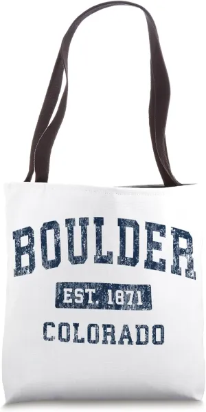 Boulder Colorado CO Vintage Established Sports Design Tote Bag