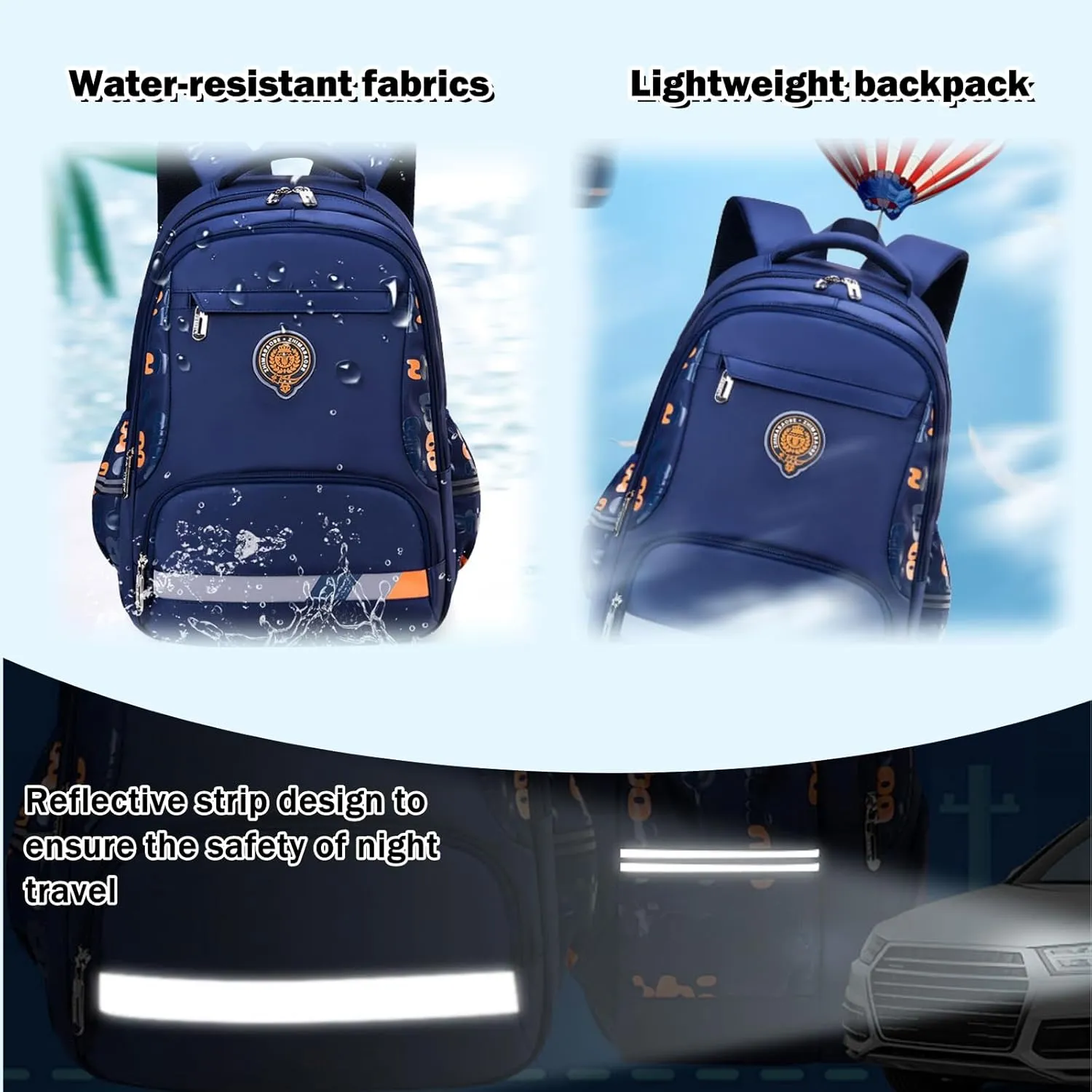 Boys Backpack, Kids Backpack for Boys, Elementary Students School Bag for Teens Cool Bookbag Travel Bag