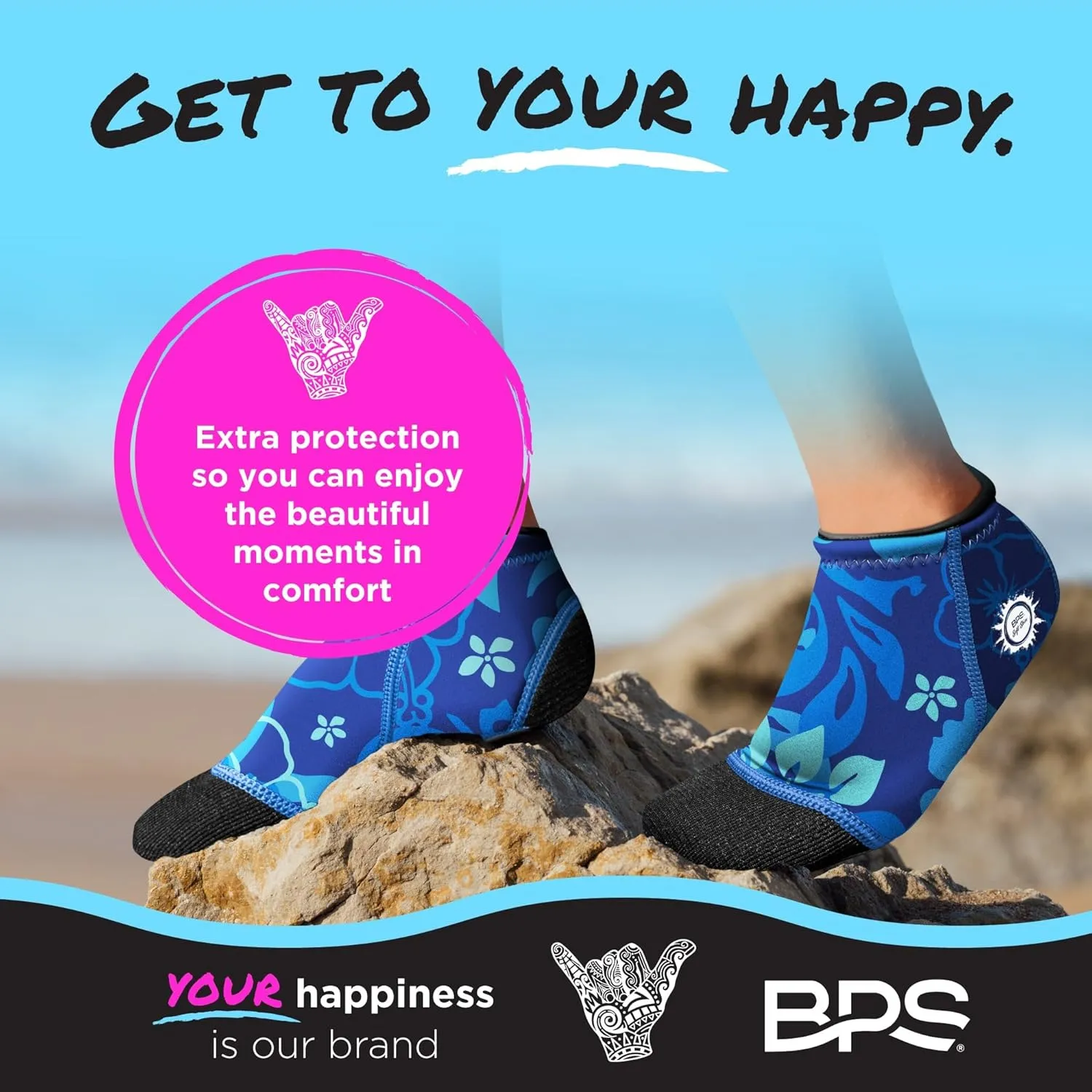 BPS ‘Soft Skin’ Neoprene Socks 3mm Water Socks Sand Proof Wetsuit Booties for Beach Volleyball Sand Soccer Water Sports